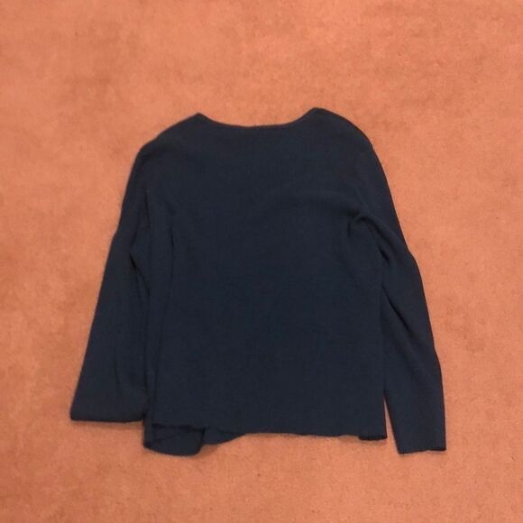 SEMANTICS v neck aquamarine button down sweater - Picture 4 of 7